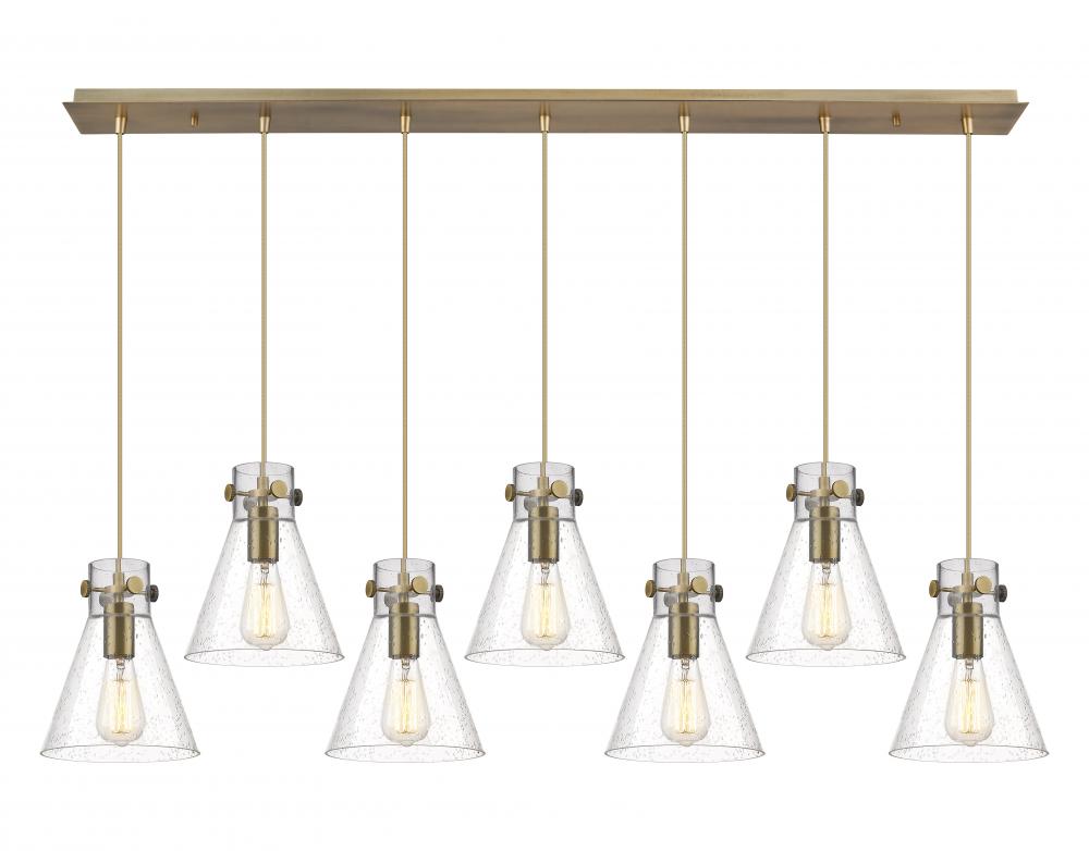 Newton Cone - 7 Light - 52 inch - Brushed Brass - Linear Pendant
