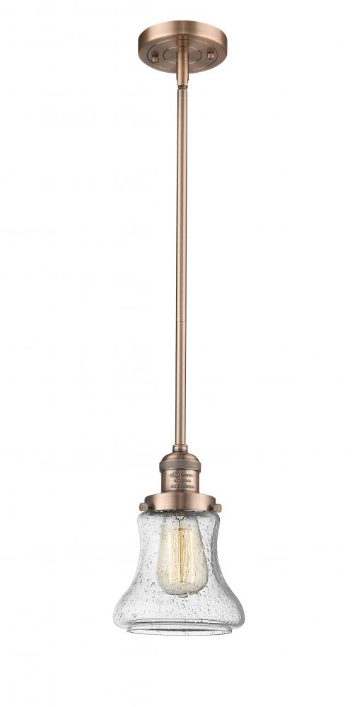 Bellmont - 1 Light - 7 inch - Antique Copper - Stem Hung - Mini Pendant