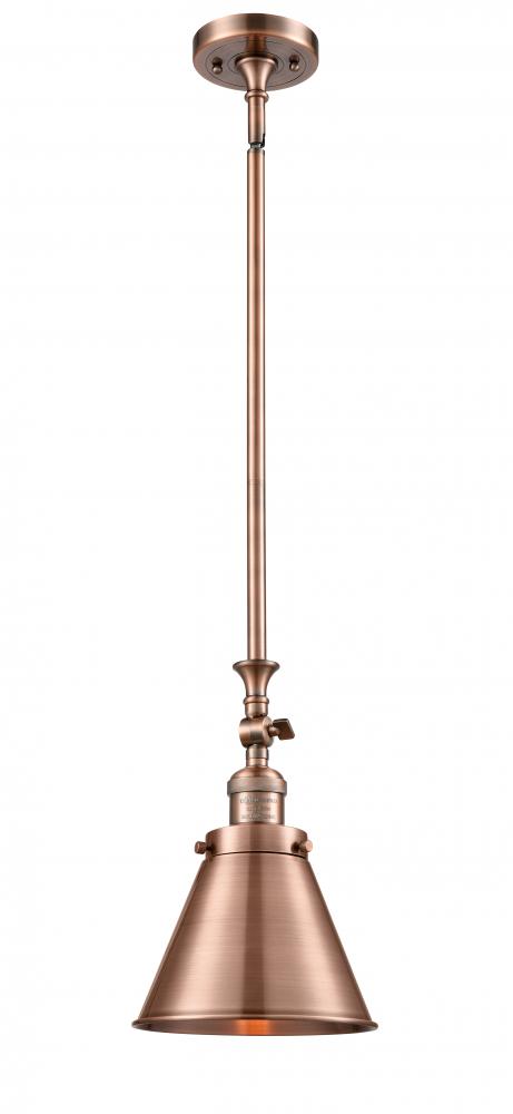 Appalachian - 1 Light - 8 inch - Antique Copper - Stem Hung - Mini Pendant