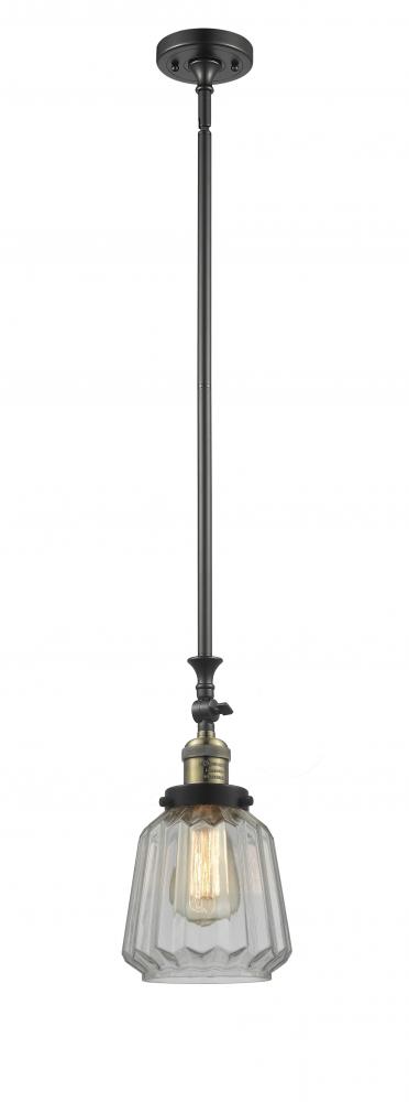 Chatham - 1 Light - 7 inch - Black Antique Brass - Stem Hung - Mini Pendant