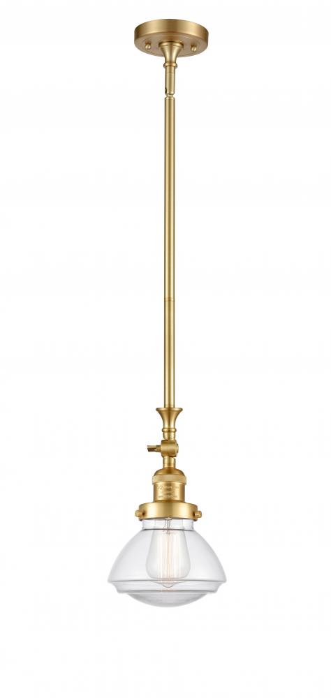 Olean - 1 Light - 7 inch - Satin Gold - Stem Hung - Mini Pendant