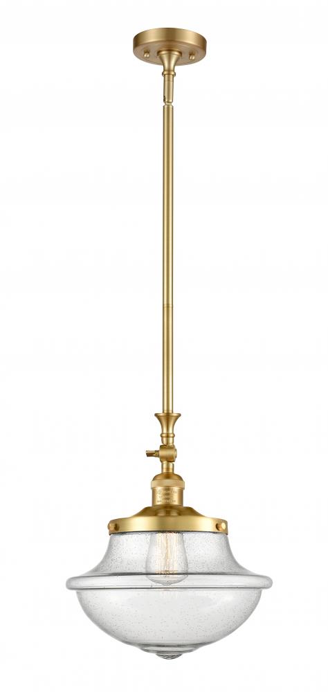 Oxford - 1 Light - 12 inch - Satin Gold - Stem Hung - Mini Pendant