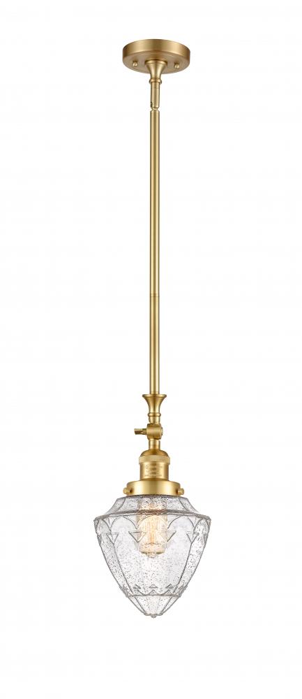 Bullet - 1 Light - 7 inch - Satin Gold - Stem Hung - Mini Pendant