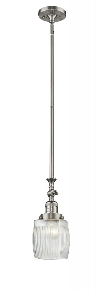 Colton - 1 Light - 6 inch - Brushed Satin Nickel - Stem Hung - Mini Pendant