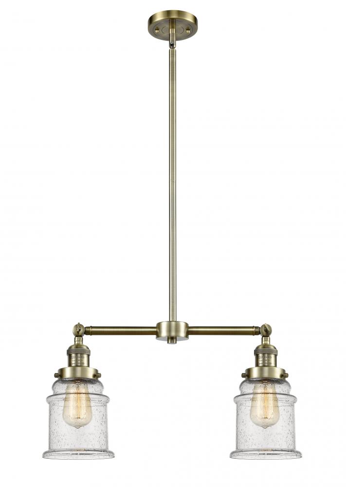 Canton - 2 Light - 21 inch - Antique Brass - Stem Hung - Island Light