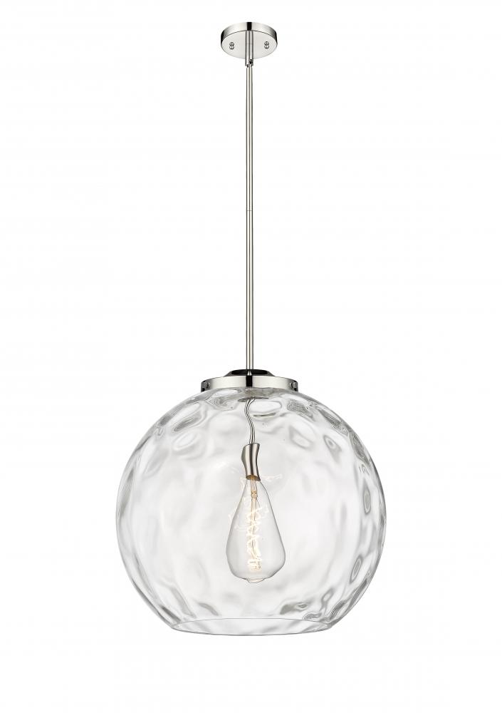 Athens Water Glass - 1 Light - 18 inch - Polished Nickel - Cord hung - Pendant