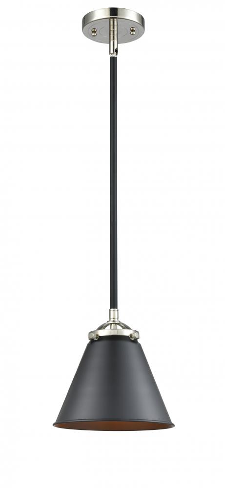 Appalachian - 1 Light - 8 inch - Black Polished Nickel - Cord hung - Mini Pendant