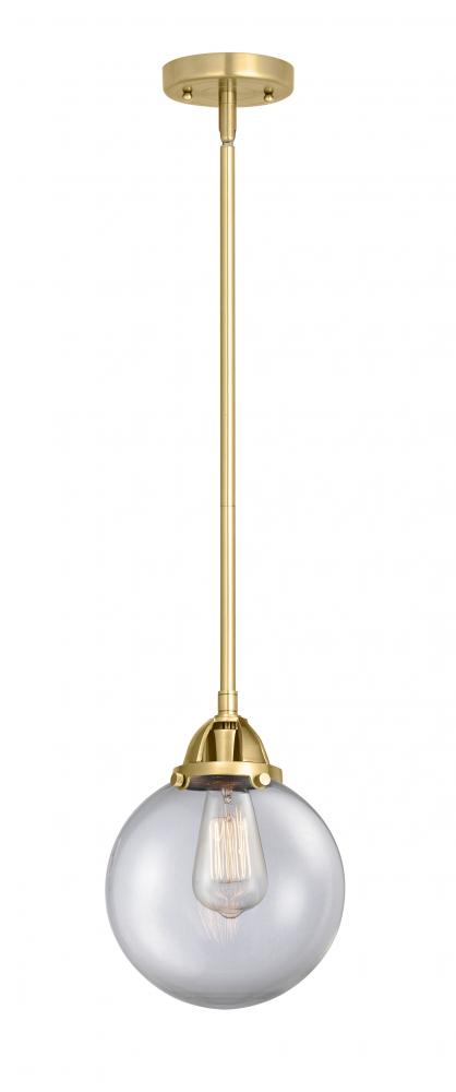 Beacon - 1 Light - 8 inch - Satin Gold - Cord hung - Mini Pendant