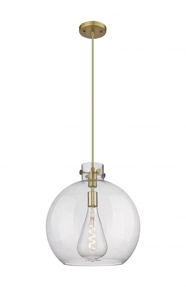 Newton Sphere - 1 Light - 16 inch - Brushed Brass - Cord hung - Pendant