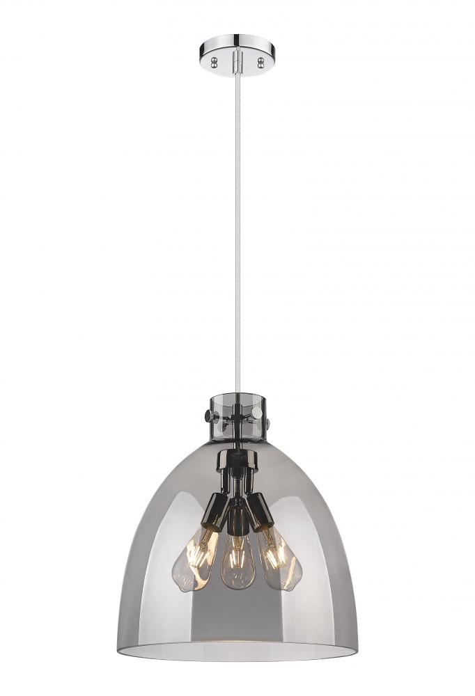 Newton Bell - 3 Light - 16 inch - Polished Nickel - Cord hung - Pendant