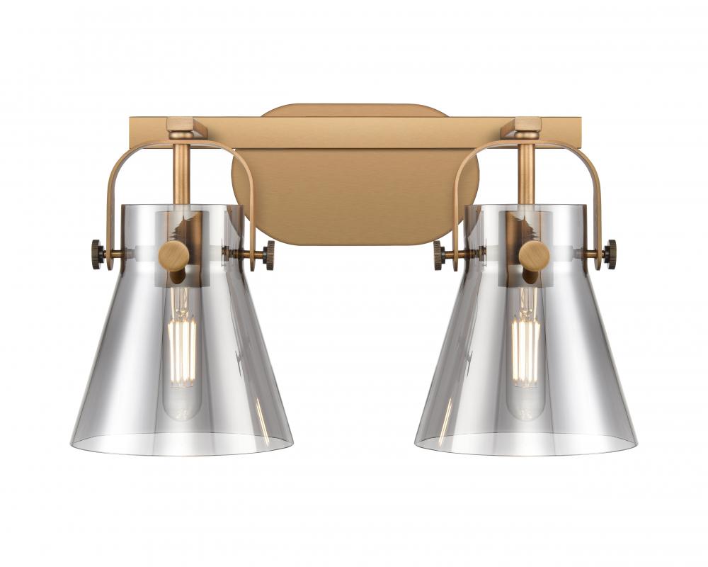 Pilaster II Cone - 2 Light - 17 inch - Brushed Brass - Bath Vanity Light