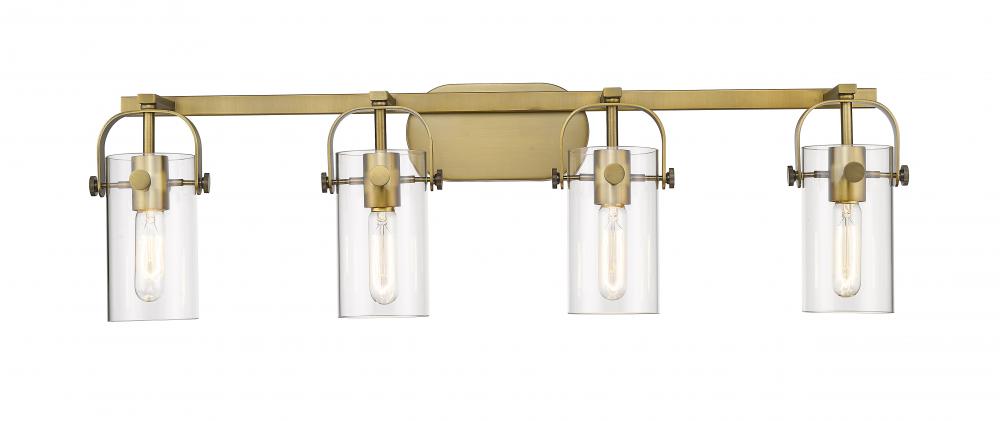 Pilaster - 4 Light - 35 inch - Brushed Brass - Bath Vanity Light