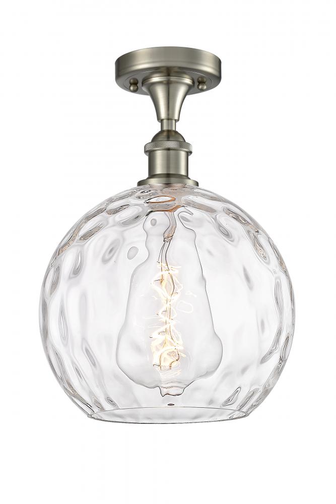 Athens Water Glass - 1 Light - 10 inch - Brushed Satin Nickel - Semi-Flush Mount