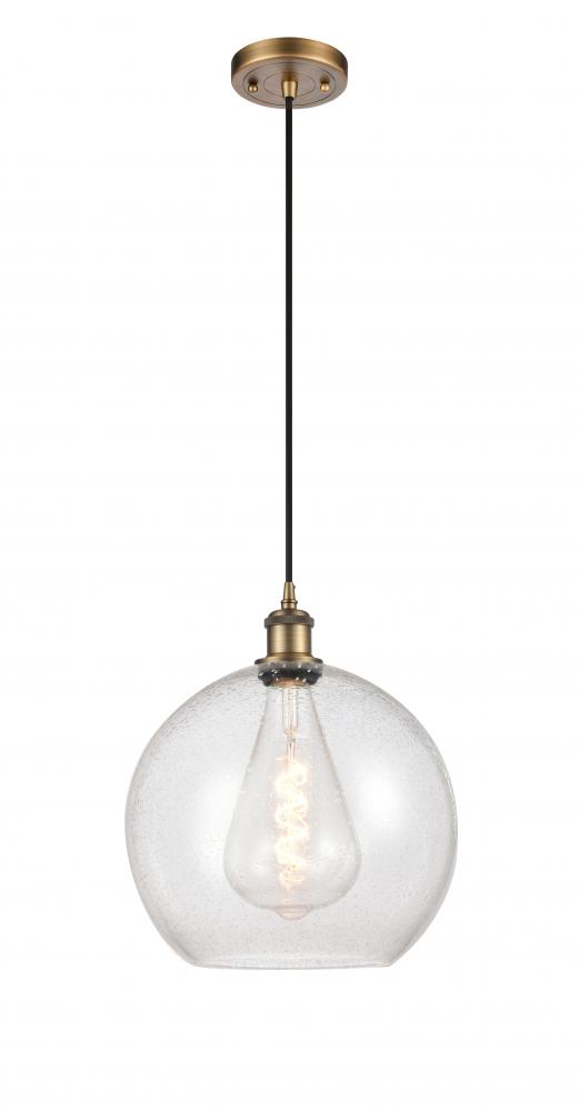 Athens - 1 Light - 12 inch - Brushed Brass - Cord hung - Mini Pendant