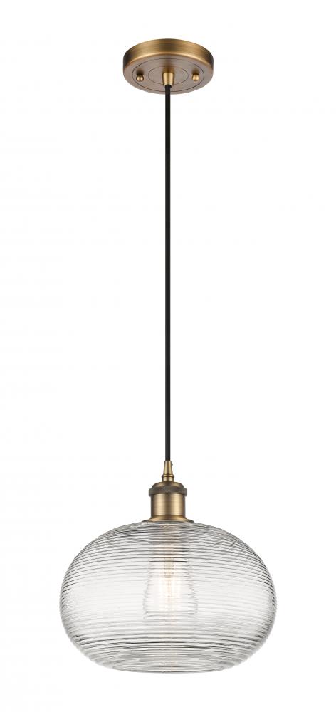 Ithaca - 1 Light - 10 inch - Brushed Brass - Cord hung - Mini Pendant
