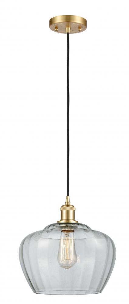 Fenton - 1 Light - 11 inch - Satin Gold - Cord hung - Mini Pendant
