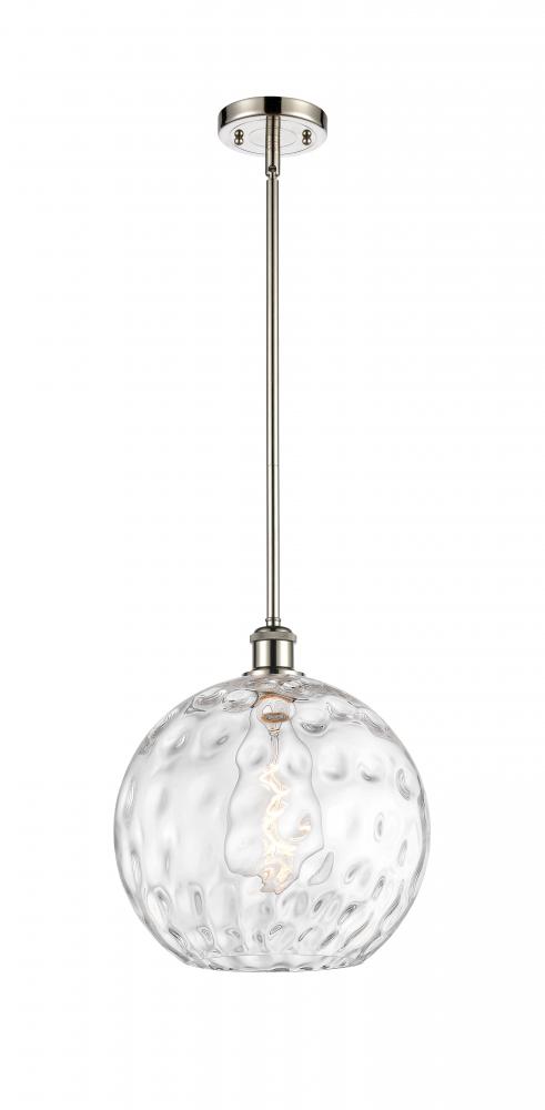 Athens Water Glass - 1 Light - 12 inch - Polished Nickel - Mini Pendant