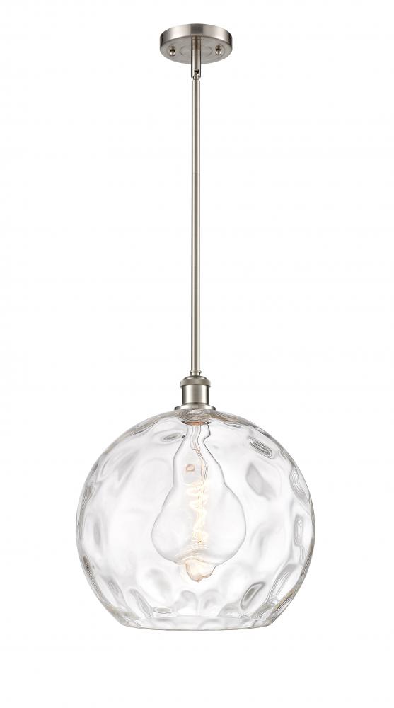 Athens Water Glass - 1 Light - 13 inch - Brushed Satin Nickel - Pendant