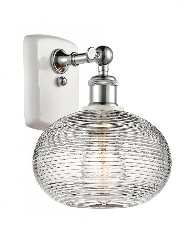 Ithaca - 1 Light - 8 inch - White Polished Chrome - Sconce