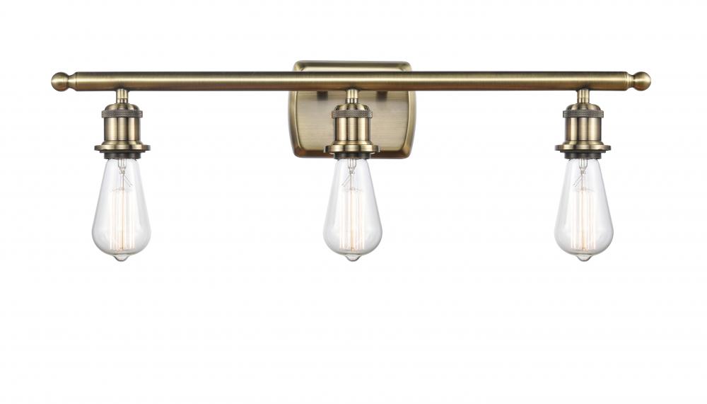 Bare Bulb - 3 Light - 26 inch - Antique Brass - Bath Vanity Light