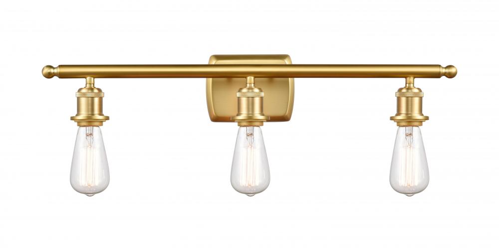 Bare Bulb - 3 Light - 26 inch - Satin Gold - Bath Vanity Light