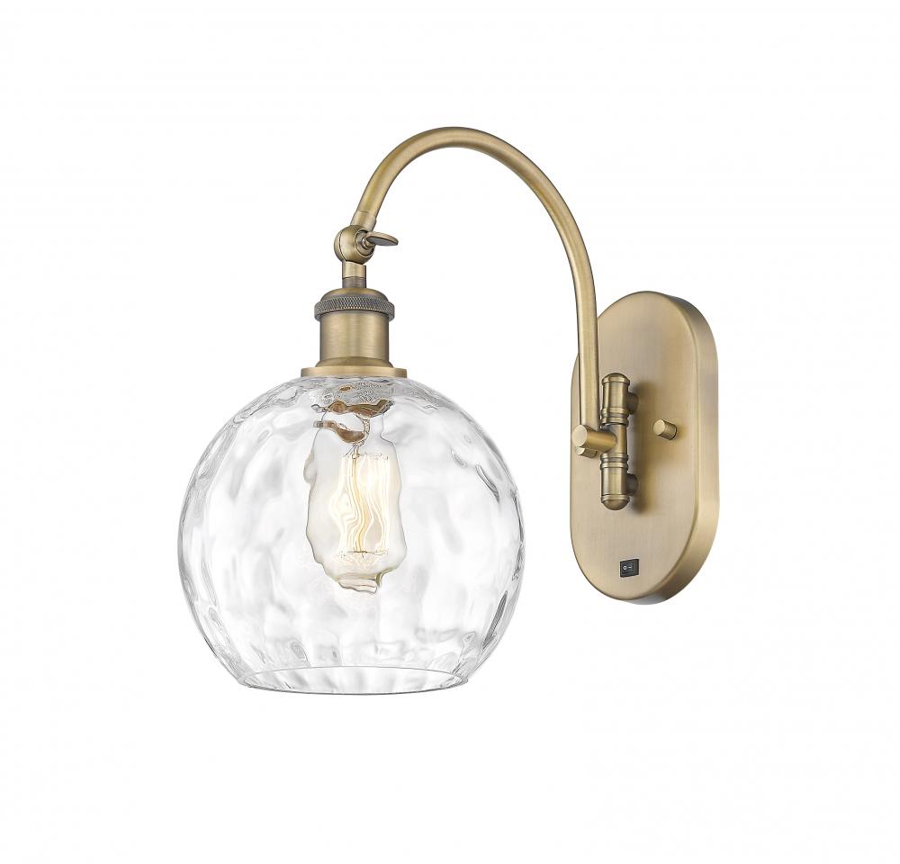 Athens Water Glass - 1 Light - 8 inch - Brushed Brass - Sconce