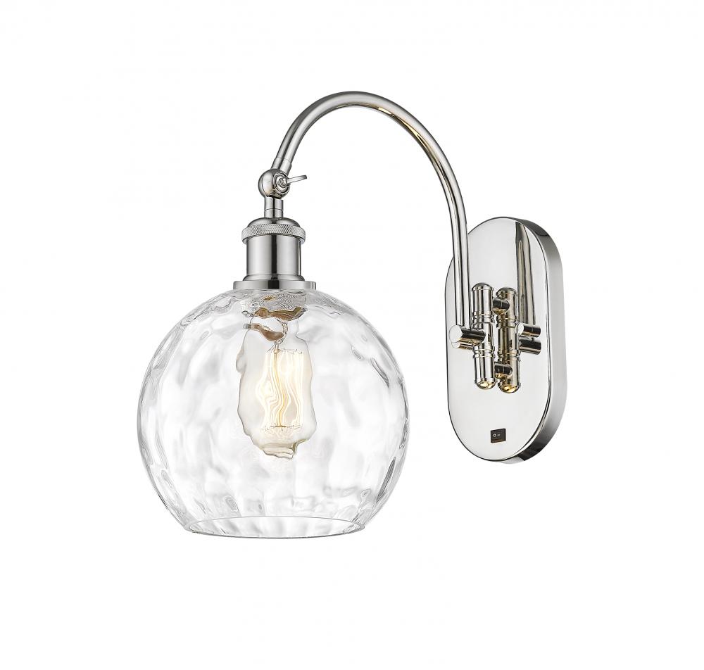 Athens Water Glass - 1 Light - 8 inch - Polished Nickel - Sconce