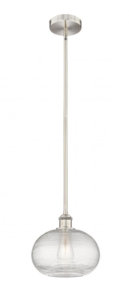 Ithaca - 1 Light - 10 inch - Brushed Satin Nickel - Cord hung - Mini Pendant