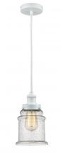  100W-10W-1H-W-G184 - Edison - 1 Light - 8 inch - White - Cord hung - Mini Pendant