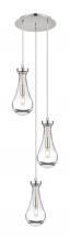  113-451-1P-PN-G451-5CL - Owego - 3 Light - 13 inch - Polished Nickel - Multi Pendant