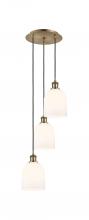  113B-3P-AB-G558-6GWH - Bella - 3 Light - 12 inch - Antique Brass - Cord hung - Multi Pendant