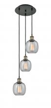  113B-3P-BAB-G104 - Belfast - 3 Light - 13 inch - Black Antique Brass - Cord Hung - Multi Pendant