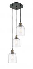  113B-3P-BAB-G558-6CL - Bella - 3 Light - 12 inch - Black Antique Brass - Cord Hung - Multi Pendant