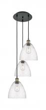  113B-3P-BAB-GBD-94 - Bristol - 3 Light - 16 inch - Black Antique Brass - Cord Hung - Multi Pendant