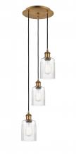  113B-3P-BB-G342 - Hadley - 3 Light - 11 inch - Brushed Brass - Cord Hung - Multi Pendant