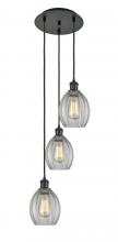  113B-3P-BK-G82 - Eaton - 3 Light - 12 inch - Matte Black - Cord Hung - Multi Pendant