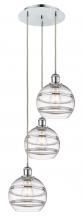  113B-3P-PC-G556-8CL - Rochester - 3 Light - 15 inch - Polished Chrome - Cord hung - Multi Pendant