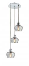  113B-3P-PC-G92 - Fenton - 3 Light - 13 inch - Polished Chrome - Cord Hung - Multi Pendant