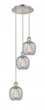  113B-3P-PN-G104 - Belfast - 3 Light - 13 inch - Polished Nickel - Cord Hung - Multi Pendant