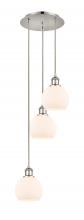  113B-3P-PN-G121-6 - Athens - 3 Light - 12 inch - Polished Nickel - Cord Hung - Multi Pendant