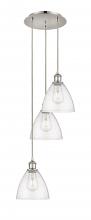  113B-3P-PN-GBD-754 - Bristol - 3 Light - 14 inch - Polished Nickel - Cord Hung - Multi Pendant