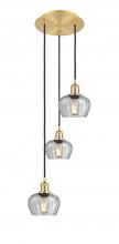  113B-3P-SG-G92 - Fenton - 3 Light - 13 inch - Satin Gold - Cord Hung - Multi Pendant