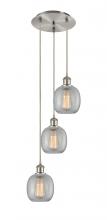  113B-3P-SN-G105 - Belfast - 3 Light - 13 inch - Brushed Satin Nickel - Cord Hung - Multi Pendant