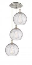  113B-3P-SN-G1215-10 - Athens Water Glass - 3 Light - 17 inch - Brushed Satin Nickel - Cord hung - Multi Pendant