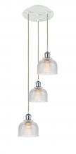  113B-3P-WPC-G412 - Dayton - 3 Light - 12 inch - White Polished Chrome - Cord Hung - Multi Pendant