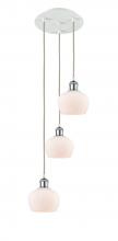  113B-3P-WPC-G91 - Fenton - 3 Light - 13 inch - White Polished Chrome - Cord Hung - Multi Pendant