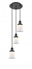  113F-3P-BK-G181S - Canton - 3 Light - 12 inch - Matte Black - Cord hung - Multi Pendant