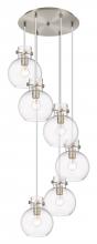  116-410-1PS-SN-G410-8CL - Newton Sphere - 6 Light - 19 inch - Brushed Satin Nickel - Multi Pendant