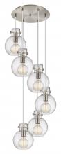  116-410-1PS-SN-G410-8SDY - Newton Sphere - 6 Light - 19 inch - Brushed Satin Nickel - Cord hung - Multi Pendant