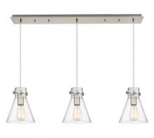  123-410-1PS-SN-G411-8SDY - Newton Cone - 3 Light - 40 inch - Brushed Satin Nickel - Linear Pendant